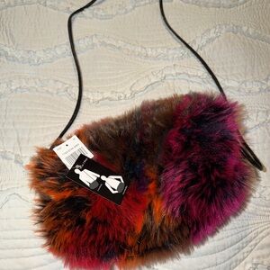 Vibrant Faux Fur Crossbody Bag